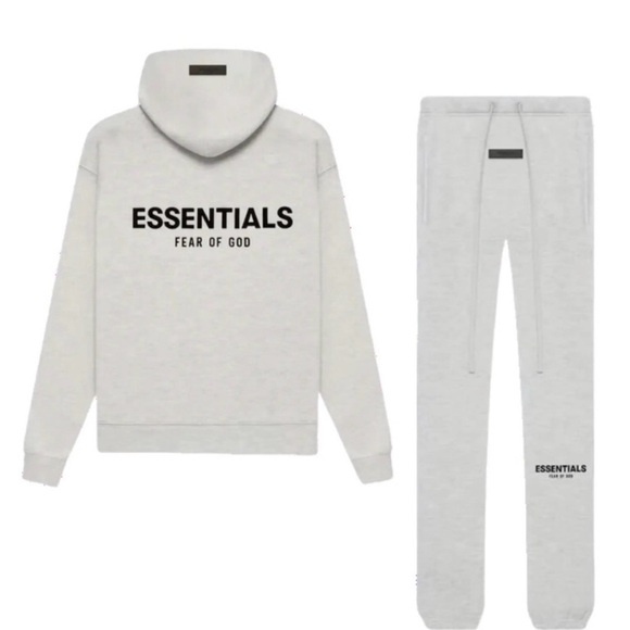 Essentials Fear of God Light Oatmeal NWT Hoodie and Sweatpants Set - Picture 1 of 11